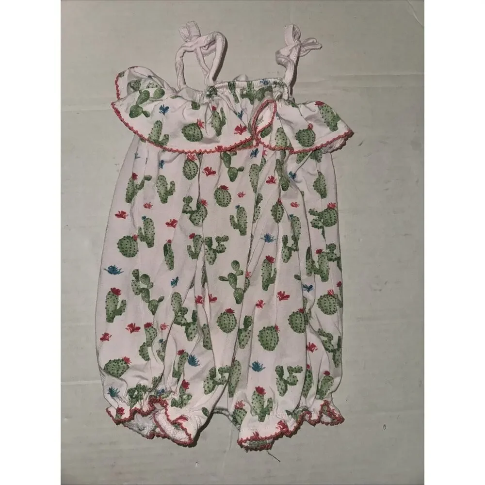 Mud Pie Baby Girl Romper with Cactus print Size 12-18 Months